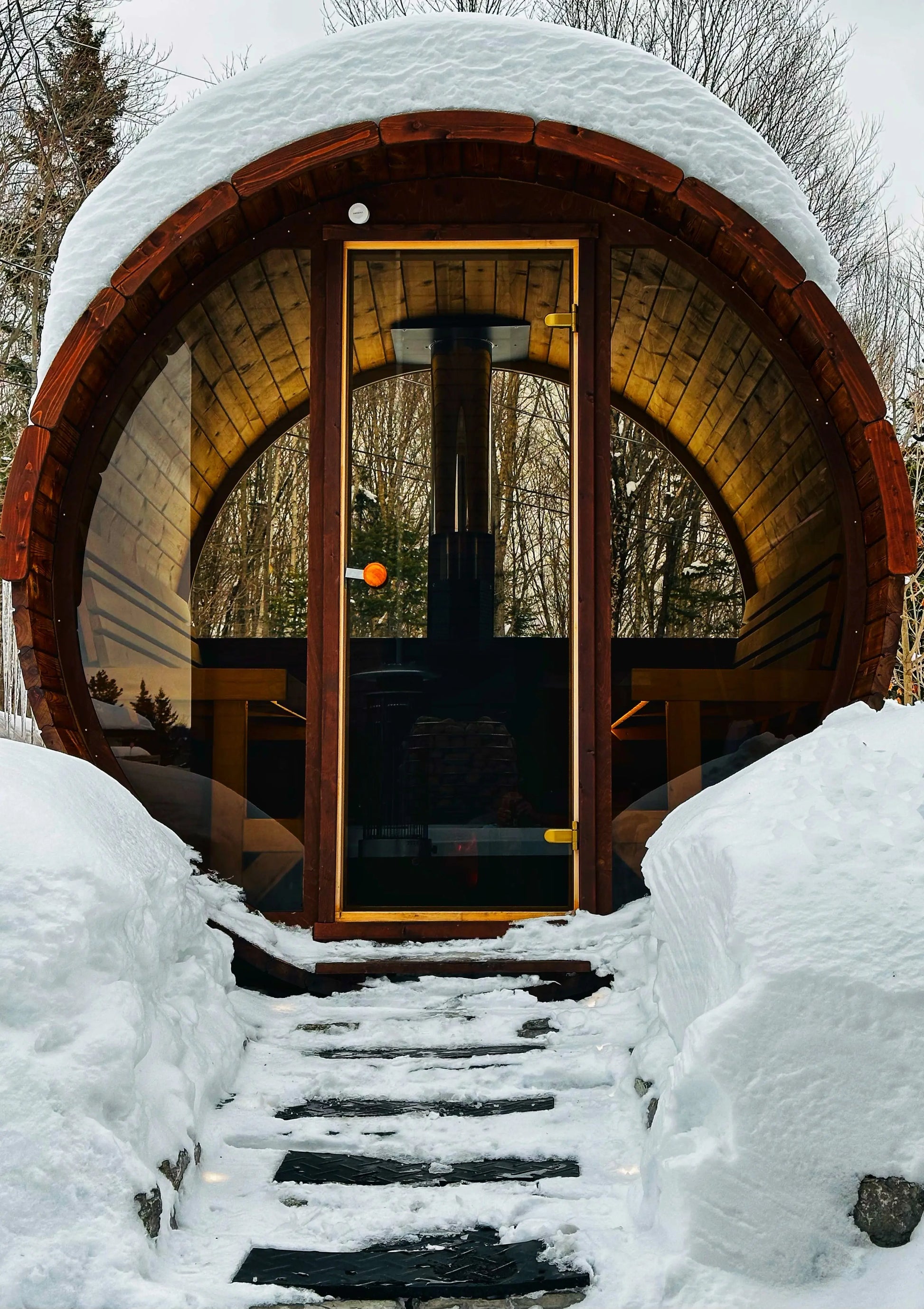 8 FT Thermowood Scenic View Barrel Sauna - 6 Person (Extra Wide) # #seotitle## Backcountry Recreation