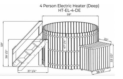 Classic Cedar Hot Tub - Electric  Heater  5'W X 4'H (4 Person Deep) # #seotitle## Backcountry Recreation