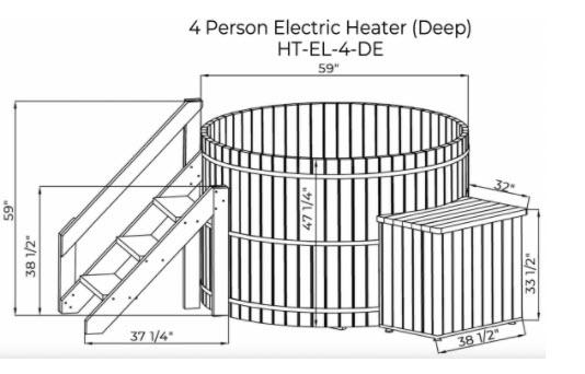 Classic Cedar Hot Tub - Electric  Heater  5&