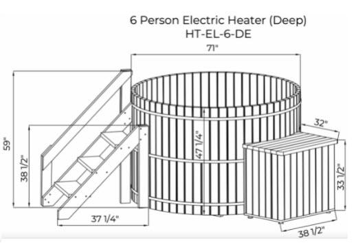Classic Cedar Hot Tub - Electric  Heater  6"W X 4'H (6 Person Deep) # #seotitle## Backcountry Recreation