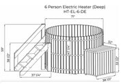 Classic Cedar Hot Tub - Electric  Heater  6"W X 4'H (6 Person Deep) # #seotitle## Backcountry Recreation