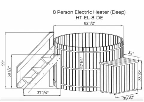 Classic Cedar Hot Tub - Electric  Heater  7'W X 4'H (8 Person Deep) # #seotitle## Backcountry Recreation