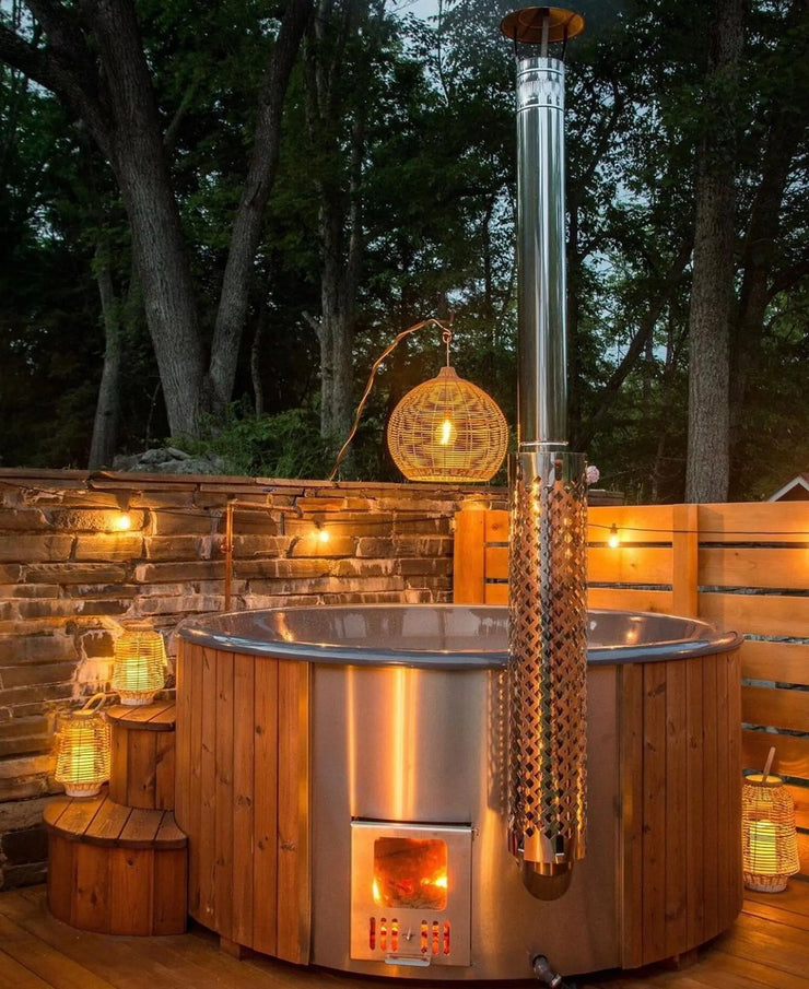 Deluxe Wood Fired Hot Tub With Liner 