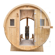8 Ft Classic Thermowood Scenic View Barrel Sauna - 6-8 Person # #seotitle## Backcountry Recreation